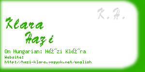 klara hazi business card